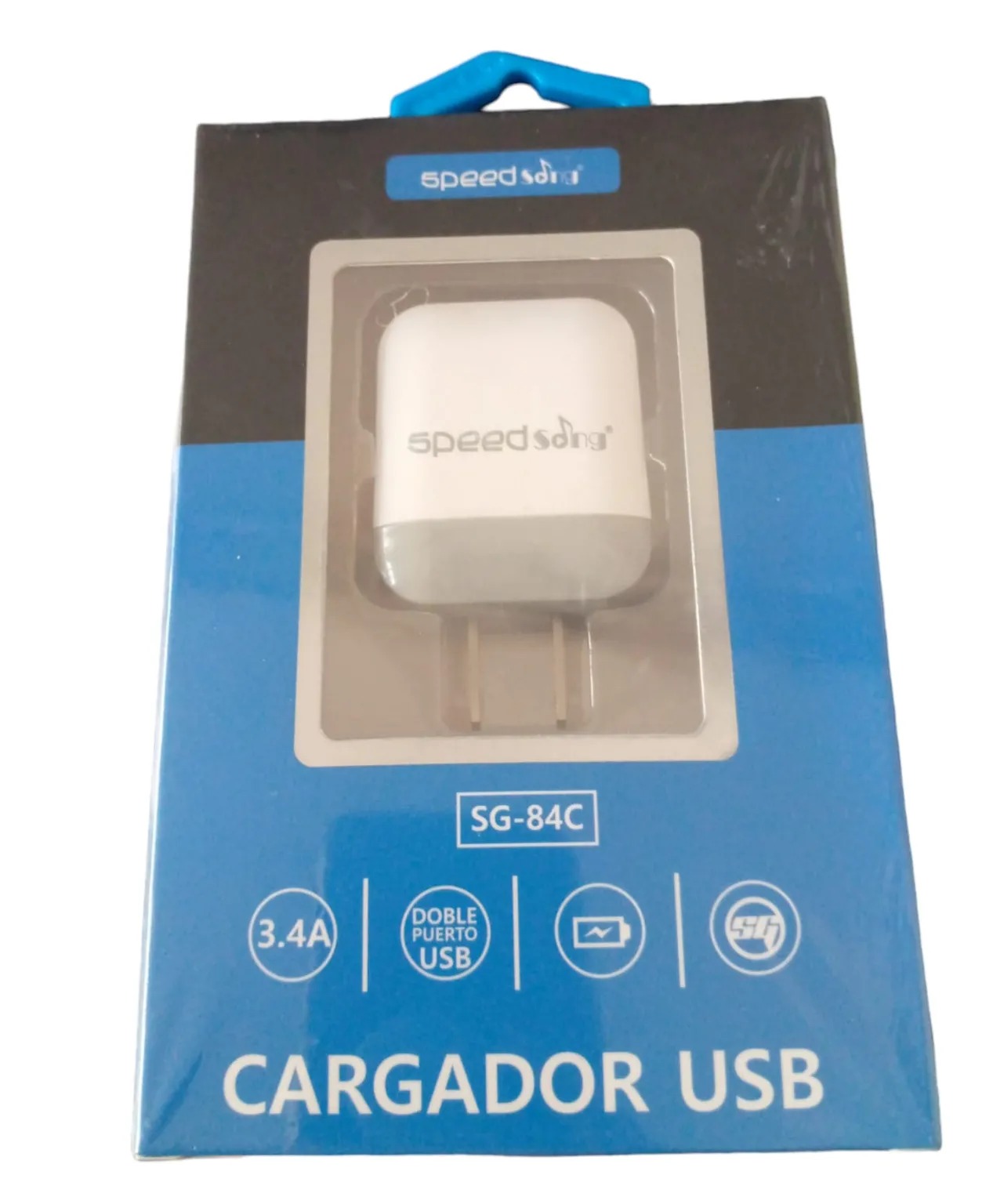 Adaptador Cargador Speed Song Doble Puerto Usb 3.4a Sg84c